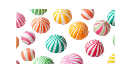 Colorful Swirl Hard Candies on Transparent Background - Sweet Treats, Candy Shop, Confectionery
