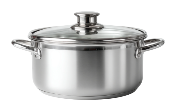 Cooking essentials stainless steel pot for home chefs kitchen product culinary isolated on transparent background
