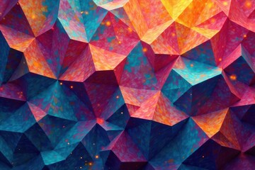 Geometric mosaic, tessellated shapes, vibrant colors , lines, repeat