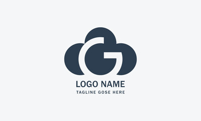  cloud logo Flat design ideas vector