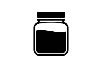 Black liquid in jar container simple vector image
