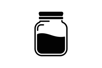 Glass jar container with liquid vector illustration