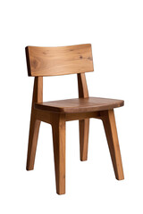 Elegant Solid Wood Chair: Modern Design, Crafted from Natural Acacia Wood in Transparent Background