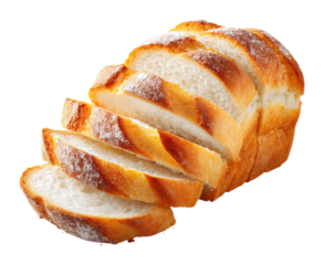 Sliced bread preparation kitchen food rustic environment view culinary isolated on transparent background