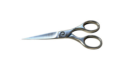 Sleek Metallic Scissors Isolated on Transparent Background Professional Hairdressing or Craft Tool