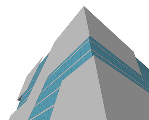 Architecture building 3d. Concept sketch.