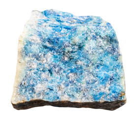 unpolished lazurite mineral isolated on white