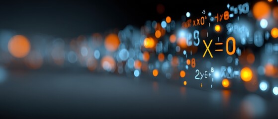 Infographic Illustrating Basic Algebra Rules with Dynamic Numeric Elements in a Grayscale and Orange Theme