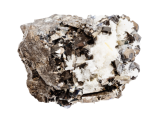 raw arsenopyrite mineral isolated on white