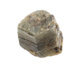 raw green sapphire corundum mineral isolated