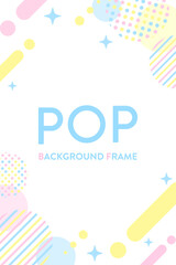 ポップな背景素材（フレーム　メンフィス　バナー　タイトル　見出し　セール　春　夏 ）