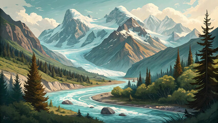 mountain around glacier with black colure and with