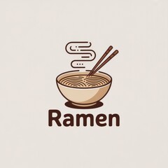 Delicious Asian Ramen Bowl with Chopsticks - Traditional Japanese Noodle Soup Illustration and Culinary Art