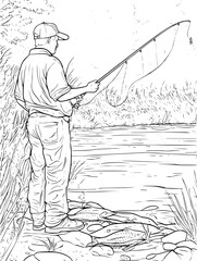 Fishermen measuring catch against quotas, vector graphic