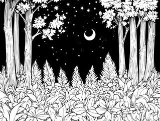 Forest engulfed in flames, vector illustration