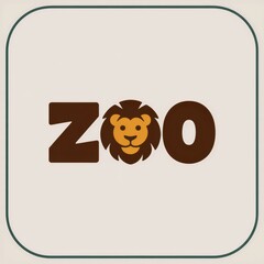 Creative Zoo Logo Design: Vibrant Lion Illustration for Wildlife Branding and Entertainment