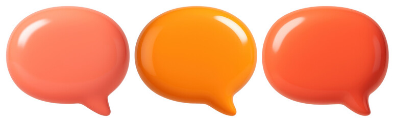 PNG Colorful speech bubbles illustration, element set on transparent background