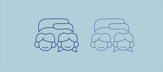 online message bubble chat icon set online communication social discussion vector illustration for web and app