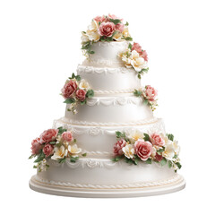 Wedding Cake Isolated on a White Background