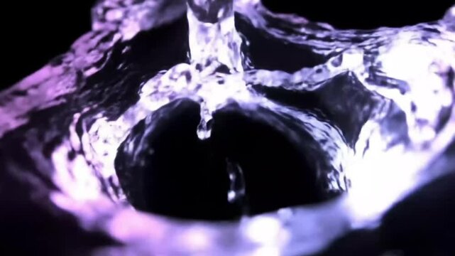 Water drop then splashing, suitable for background.  Generative AI.