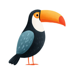 Fototapeta premium Colorful summer icon. Toucan bird. Flat style clipart isolated on transparent background. Travel and vacation concept. Design for stickers, t-shirts, summer product advertisement.