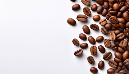 Obraz premium mockup of coffee beans on isolated white background with copy space