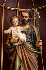 Saint Joseph with the Infant Jesus. Roman Catholic Church of the Most Holy Saviour in Bratislava, Slovakia.