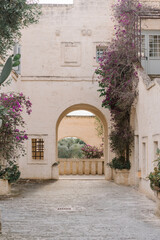 entrance to the old town, arch in an old European Italian town