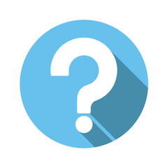 question mark button. question mark icon in blue and white color