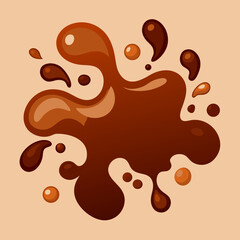 Set of Chocolate Drink Splash