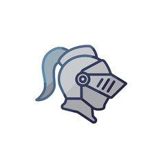 Fototapeta premium Knight helmet with ponytail. Minimalistic vector icon, linear gradient on transparent background. Modern flat design for interfaces and web design on the theme of the Middle Ages. 