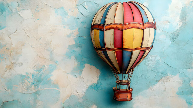 Colorful hot air balloon cutout e  55A1A