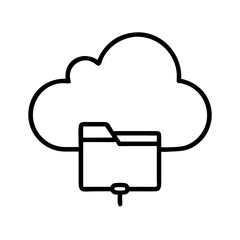 Cloud storage icon with folder beneath a cloud outline  