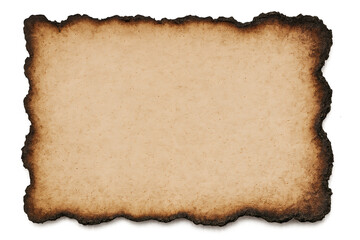 Old Burnt Paper Edges with Distressed Texture and Rustic Brown Tones Isolated on a Clean Background for Vintage Design Elements