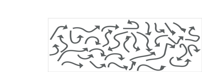 Hand drawn arrow set. Thin arrows set for business plan. vector illustration