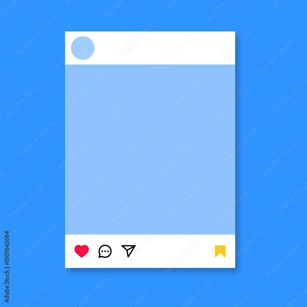 Aufkleber social media post mockup vector like, love, heart, icon symbol. social network carousel post templat