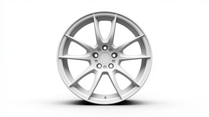 Obraz premium A white wheel rim isolated on white background , sport car