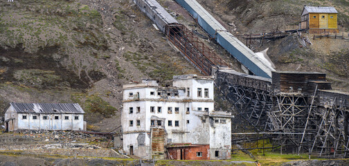 The ruins of Pyramiden in the Svalbard archipelago