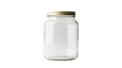 A set of 23 clean, empty glass jar with no label, isolated on a transparent background