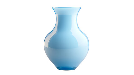 A set of close-up images of an empty light blue vase with delicate reflections, ideal for home decor, isolated on a transparent background for stock imagery isolated on a transparent background