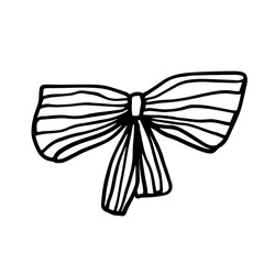 Fototapeta premium Sketch, doodle of a decorative bow. Vector graphics.