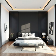 modern bedroom interior black color