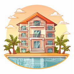 Obraz premium Vector Image: Artist's Rendition of Estate Home (97)