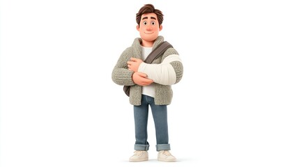 Casual 3D Character in Comfortable Outfit with Backpack Ideal for Education Travel and Lifes
