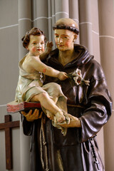 Saint Anthony of Padua with the Infant Jesus. The Cathedral of St Elizabeth (Dóm svätej Alžbety) in Košice, Slovakia.