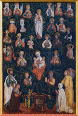 St Anne, the Virgin Mary and other saints. The Cathedral of St Elizabeth (Dóm svätej Alžbety) in Košice, Slovakia.