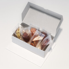 gift box with french bakery Madeleines and Financiers