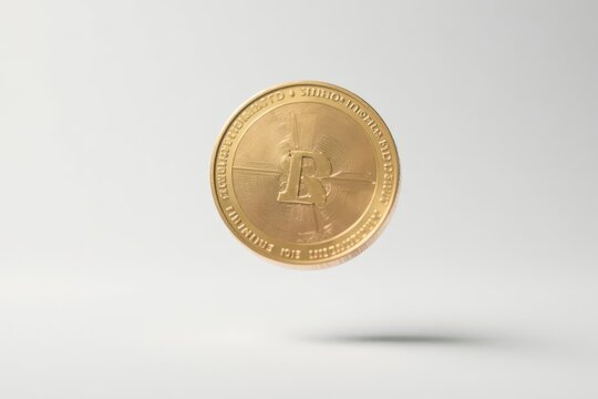 A single coin flipped mid-air, isolated on white , change, lucky, revolution