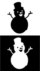 snowman vector illustration silhouette