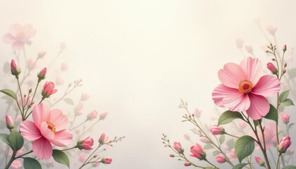 Delicate, small-scale floral print on light background, minimal, petal, pastel
